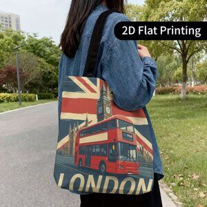 Large Capacity Tote Bag - London England Travel Bag - NEW - 15 in L x 13 in W